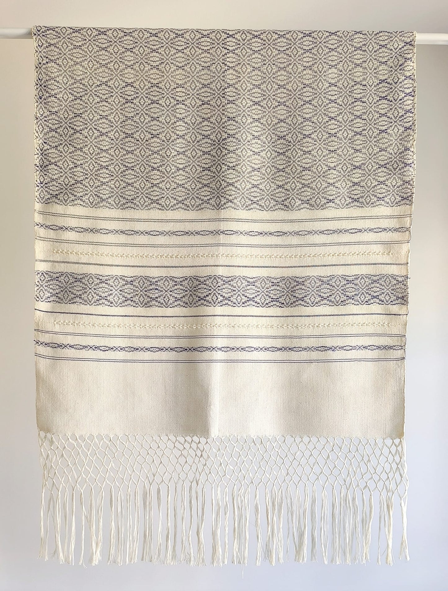 Rebozo "Rialni" plein avec des fils en soie