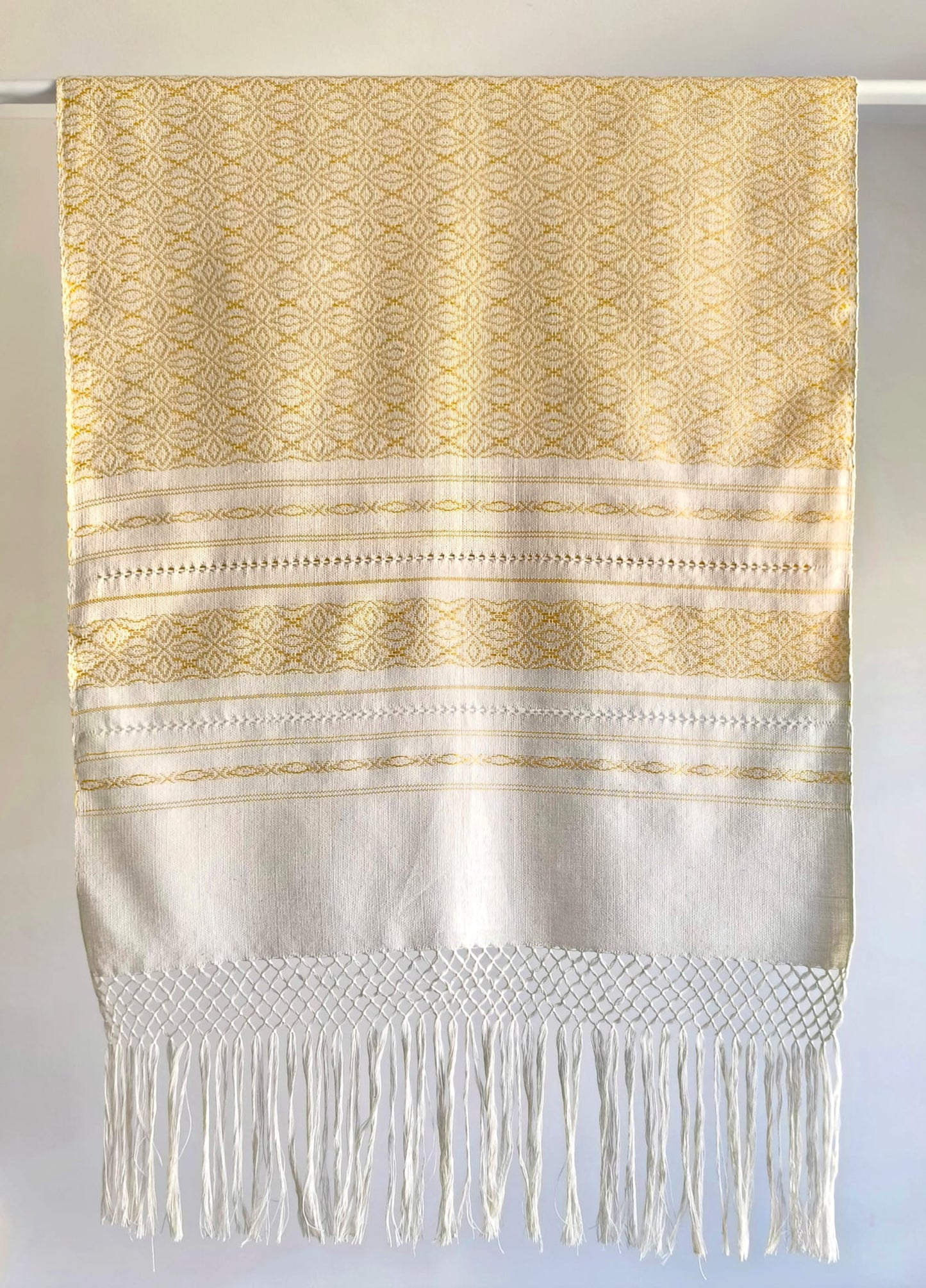 Rebozo "Rialni" plein avec des fils en soie