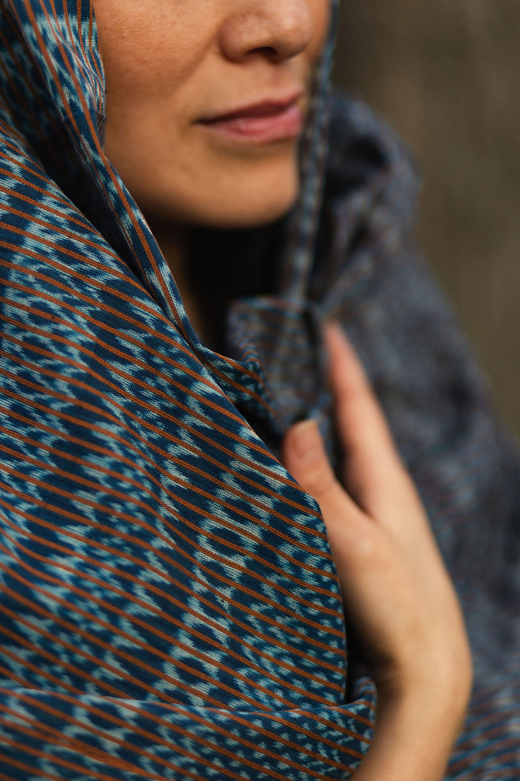 Rebozo d'exception "Cuna" avec franges à pompons