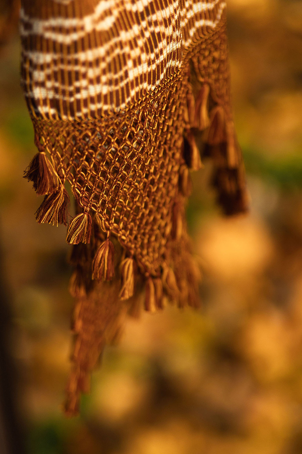 Rebozo d'exception "Cuna" avec franges à pompons