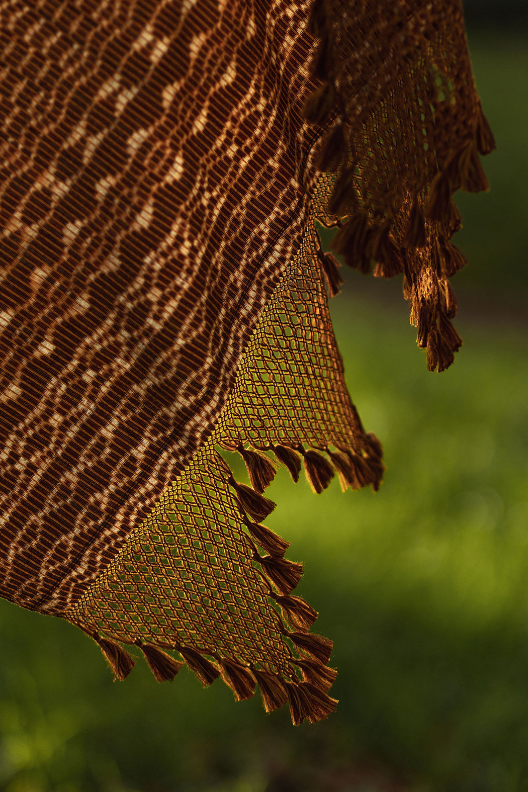 Rebozo d'exception "Cuna" avec franges à pompons