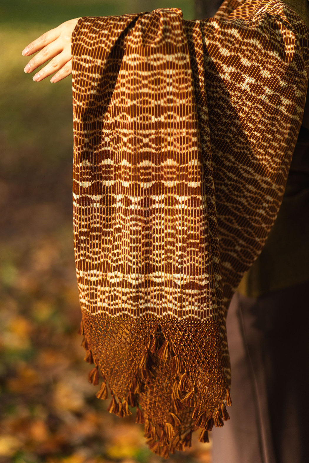 Rebozo d'exception "Cuna" avec franges à pompons