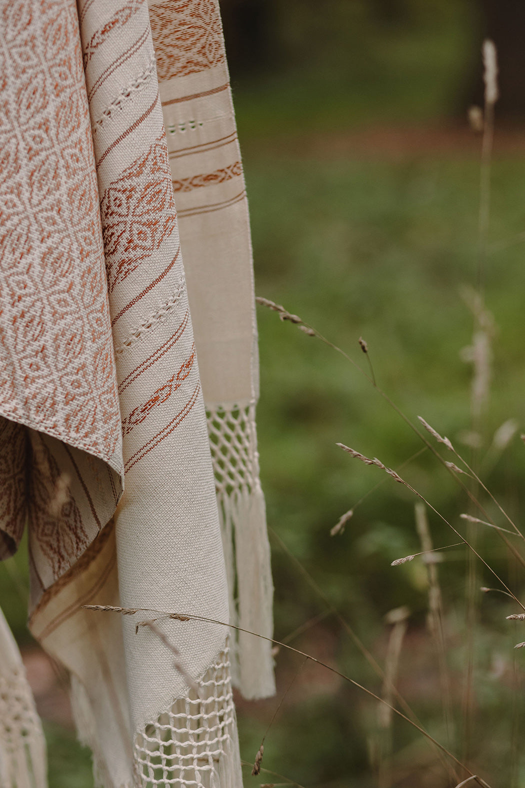 Rebozo "Rialni" plein avec des fils en soie