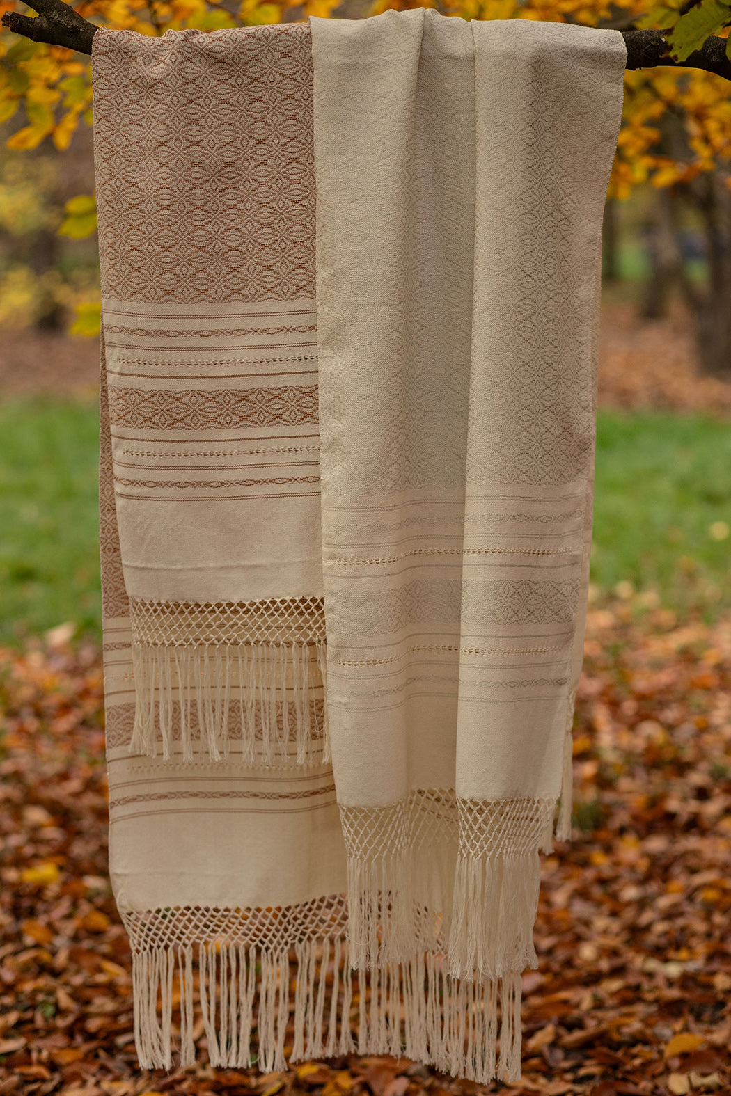 Rebozo "Rialni" plein avec des fils en soie